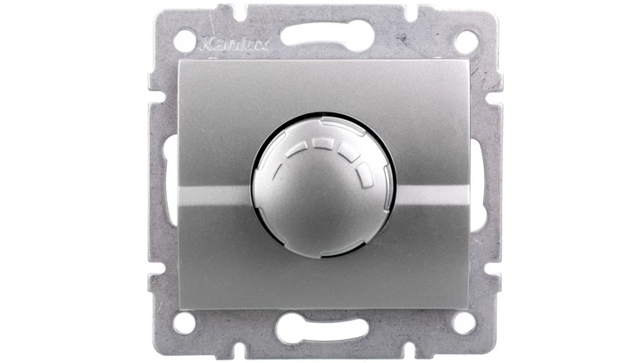 LOGI Ściemniacz obrotowy 500W z filtrem śrubowe 10AX 250V Srebrny 25201