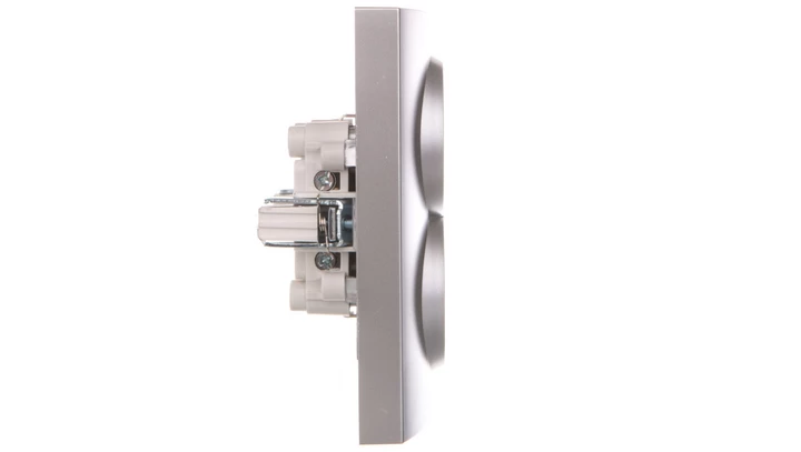 LOGI Gniazdo podwójne 2x2p+Z Schuko kompletne śrubowe 16A 250V Srebrny 25213
