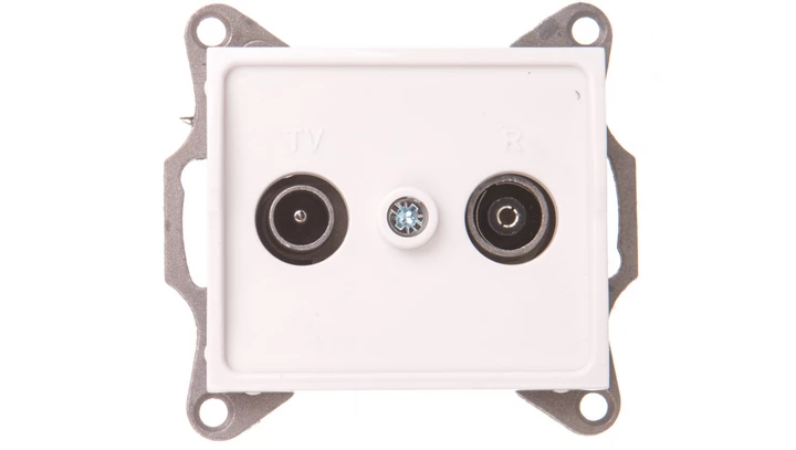 LOGI Gniazdo antenowe RTV przelotowe Biały 25100