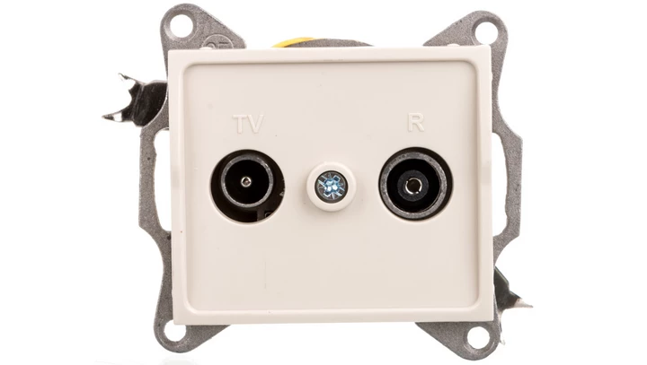 LOGI Gniazdo antenowe RTV przelotowe Kremowy 25159