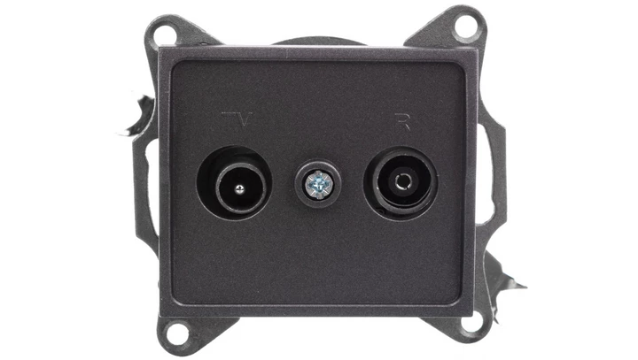 LOGI Gniazdo antenowe RTV przelotowe Grafit 25277