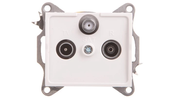 LOGI Gniazdo antenowe RTV/SAT przelotowe Biały 25102