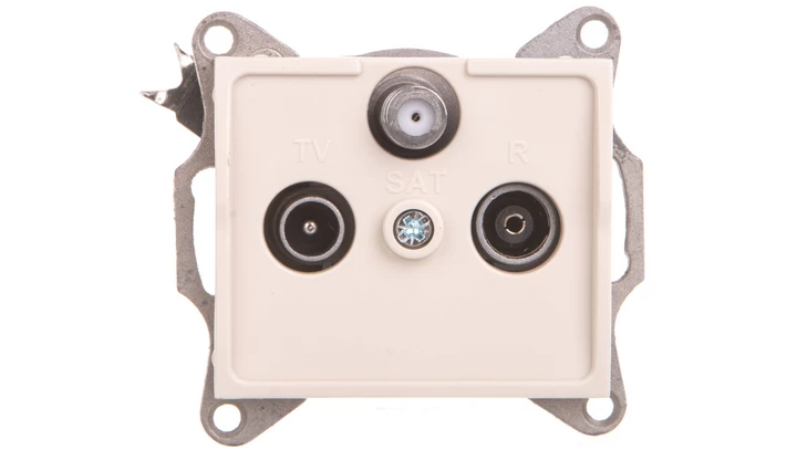 LOGI Gniazdo antenowe RTV/SAT przelotowe Kremowy 25161