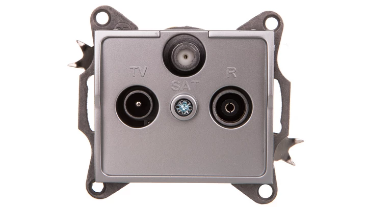 LOGI Gniazdo antenowe RTV/SAT przelotowe Srebrny 25220