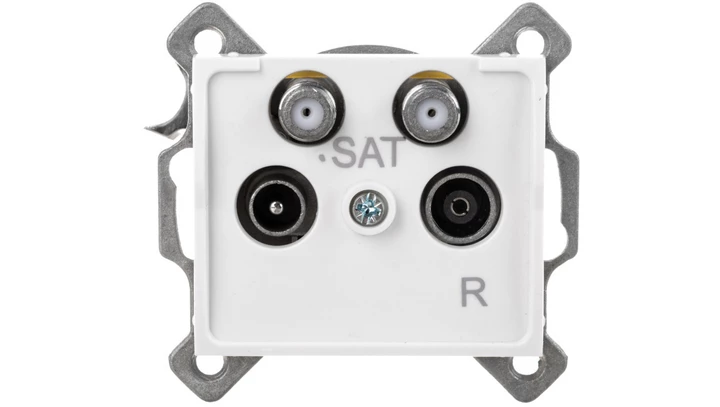 LOGI Gniazdo antenowe TV/2xSAT końcowe Biały 25105