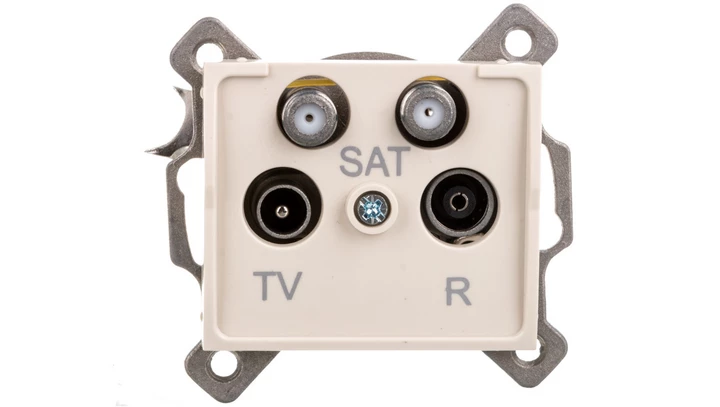 LOGI Gniazdo antenowe TV/2xSAT końcowe Kremowy 25164