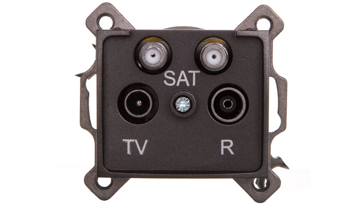LOGI Gniazdo antenowe TV/2xSAT końcowe Grafit 25282