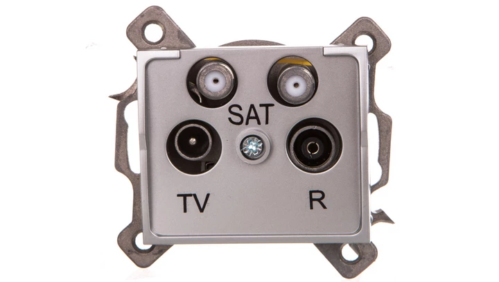 LOGI Gniazdo antenowe TV/2xSAT końcowe Srebrny 25223