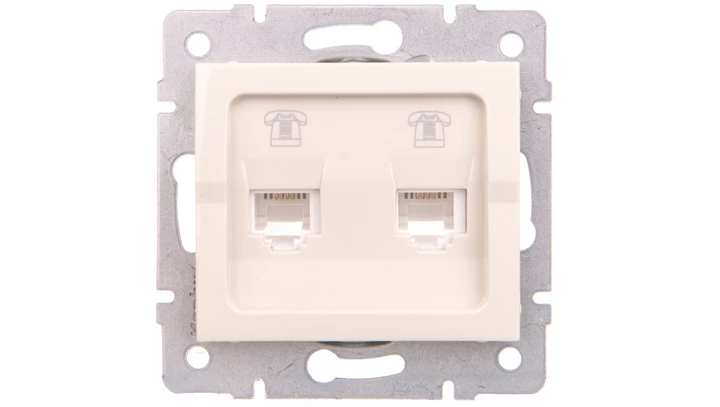 LOGI Gniazdo telefoniczne 2xRJ11 niezależne Kremowy 25166