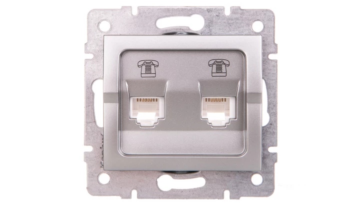 LOGI Gniazdo telefoniczne 2xRJ11 niezależne Srebrny 25225