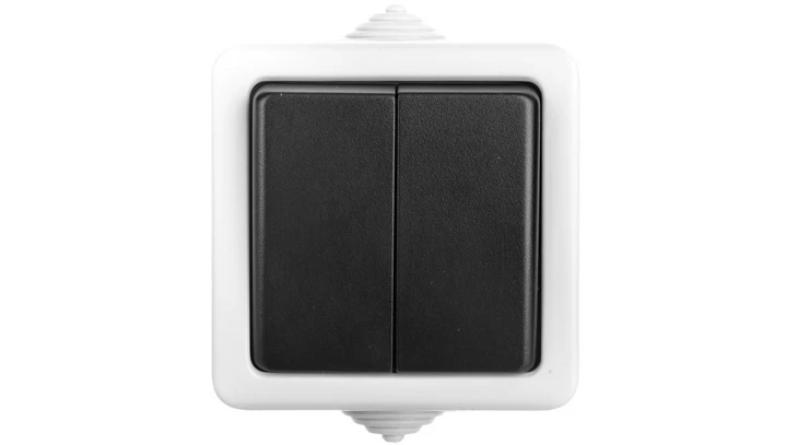 TEKNO Łącznik dwubiegunowy śrubowy 10AX 250V szary IP54 25352