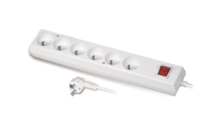 Przedłużacz z wyłącznikiem 6-gniazd z/u 16A 3m /OMY 3x1,5/ biały PS-670WS