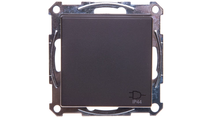 Merten System M Gniazdo pojedyncze z/u 16A IP20 z przesłonami i klapką antracyt MTN2614-0414