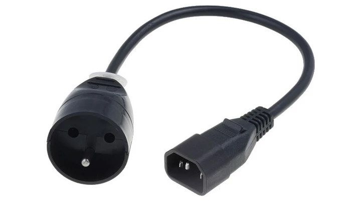 Przedłużacz do UPS 1-gniazdo z/u 10A /H05VV-F 3x1 0,3m/ z wtykiem IEC C14 PS-PCU 171