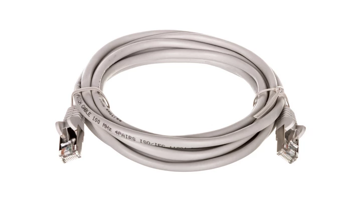 Kabel krosowy patchcord F/UTP kat.5e CCA szary 3m 50129