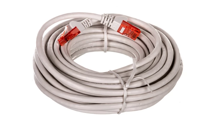 Kabel krosowy patchcord U/UTP kat.6 CCA szary 10m 68444