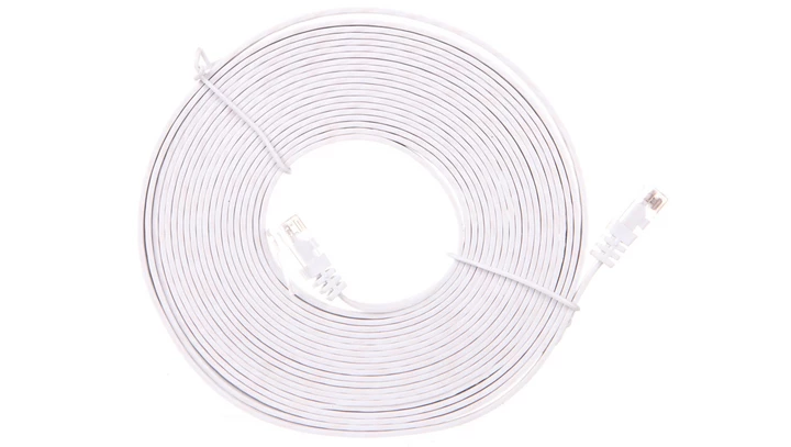 Kabel krosowy płaski patchcord U/UTP kat.5e biały 5m 93361
