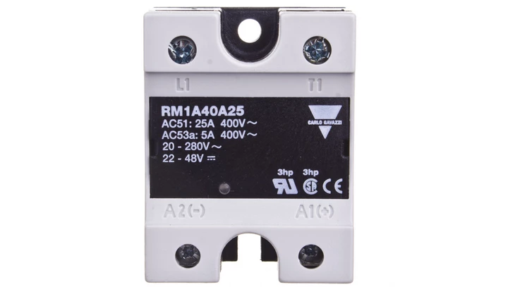 Przekaźnik półprzewodnikowy jednofazowy 42-440V AC 25A 20-280V AC/22-48V DC RM1A40A25