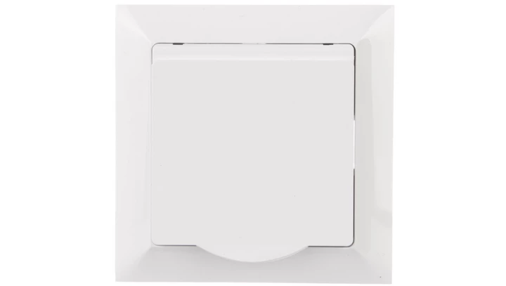 PREMIUM Gniazdo pojedyncze z/u 16A 250V z klapką IP44 białe GPT-16 PrH