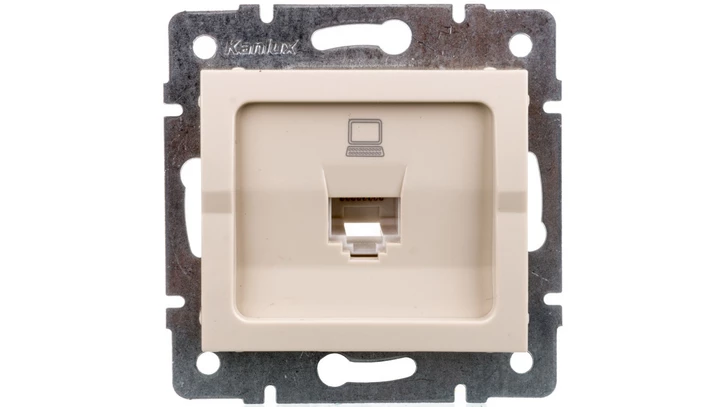 LOGI Gniazdo komputerowe pojedyncze (RJ45Cat 5e Jack) Kremowy 25167