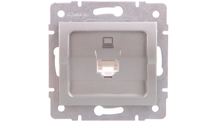 LOGI Gniazdo komputerowe pojedyncze (RJ45Cat 5e Jack) Srebrny 25226