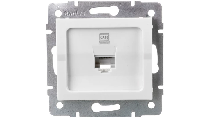 LOGI Gniazdo komputerowe pojedyncze (RJ45Cat 6 Jack) Biały 25109