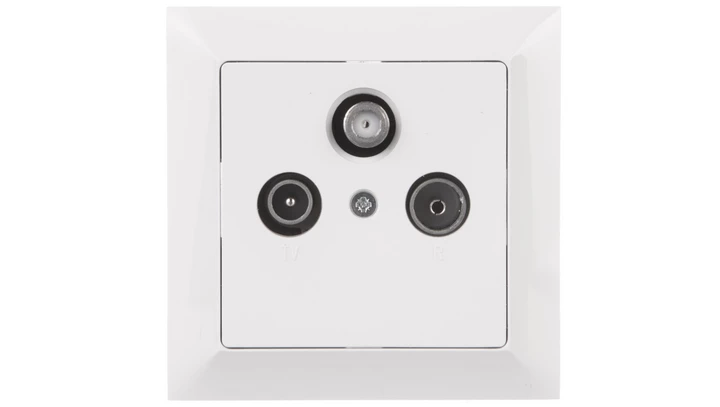 PREMIUM Gniazdo antenowe RTV/SAT białe GAPS-Pr