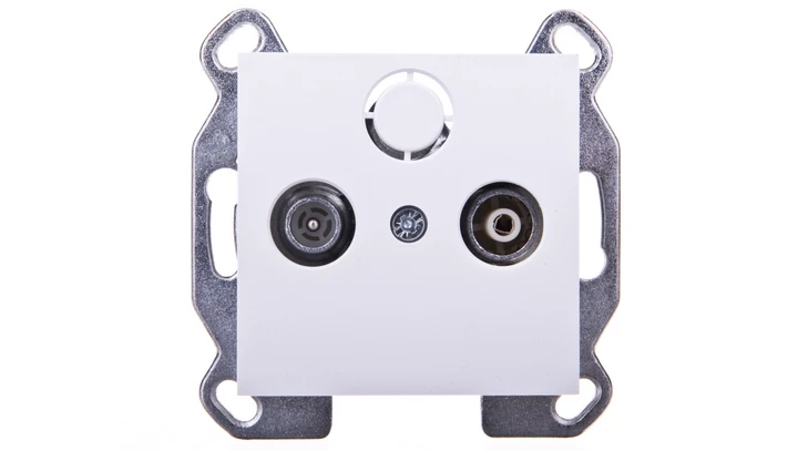 Lumina Gniazdo antenowe RTV przelotowe białe WL3020