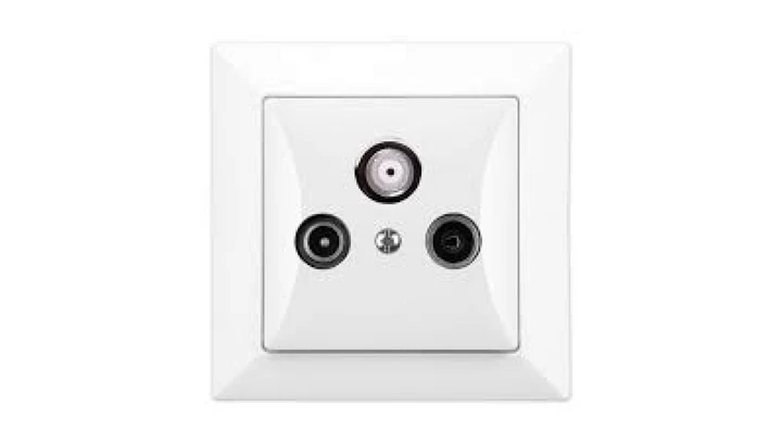 OPAL Gniazdo antenowe RTV/SAT przelotowe białe GAPS/P-Op