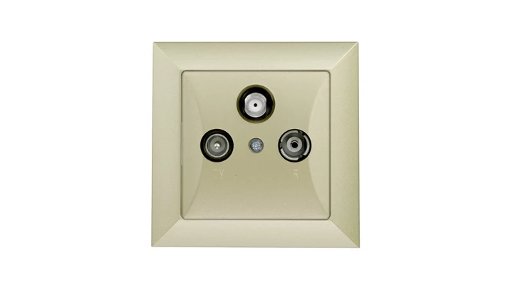 OPAL Gniazdo antenowe RTV/SAT przelotowe metalizowany piaskowy GAPS/P-Op