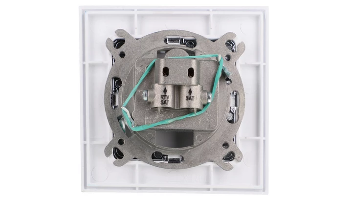 MAGIC Gniazdo antenowe podwójne RTV/SAT biały/chrom GAPS/2-M