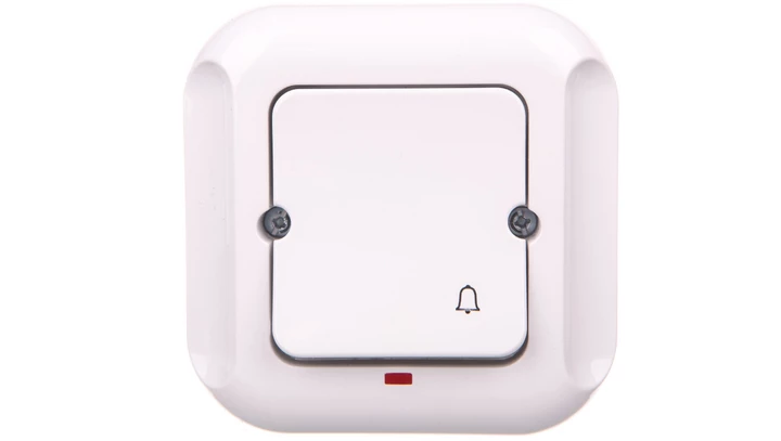 TOPAZ Przycisk zwierny /dzwonek/ z podświetleniem biały WP-7T/S