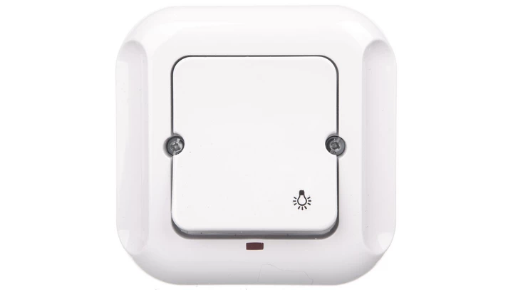 TOPAZ Przycisk zwierny /światło/ z podświetleniem biały WP-6T/S