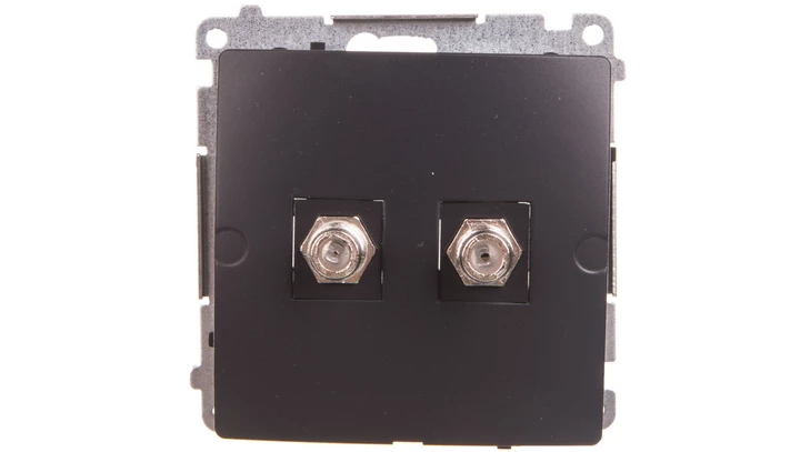 Simon Basic Gniazdo antenowe podwójne typu F grafit matowy BMAF2.01/28