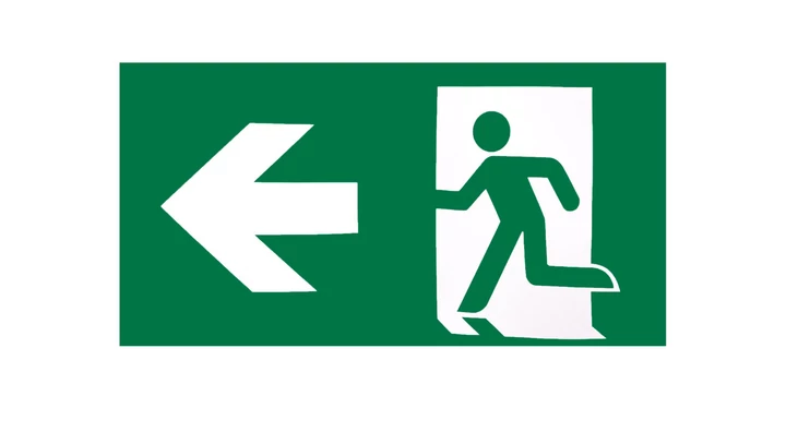 Piktogram PV24 w lewo 200x400 ISO7010 bez loga