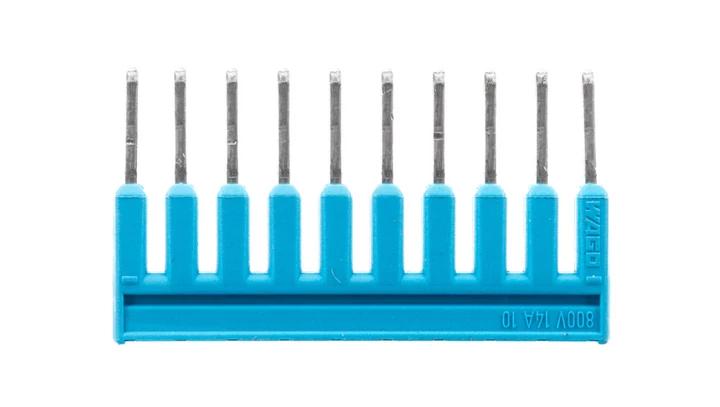 Mostek grzebieniowy z izolacją 10-torowy 14A niebieski 2000-410/000-006 /25szt./