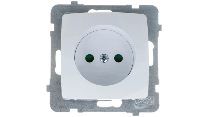 KARO Gniazdo pojedyncze b/u z przesłonami biały GP-1SP/m/00