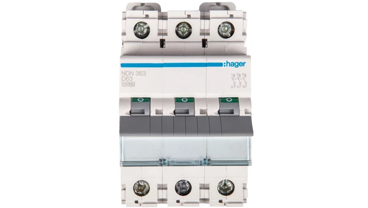Wyłącznik nadprądowy 3P D 63A 10kA AC NDN363