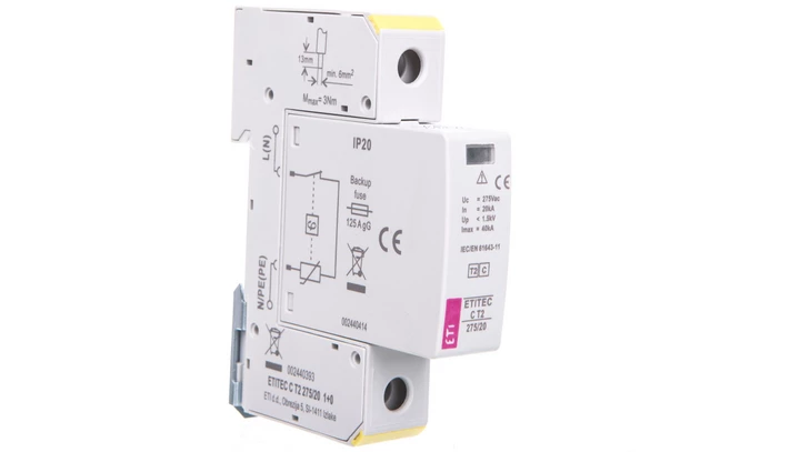Ogranicznik przepięć typ T2 (C) ETITEC C T2 275/20 1+0 do instalacji mieszkaniowych 002440393