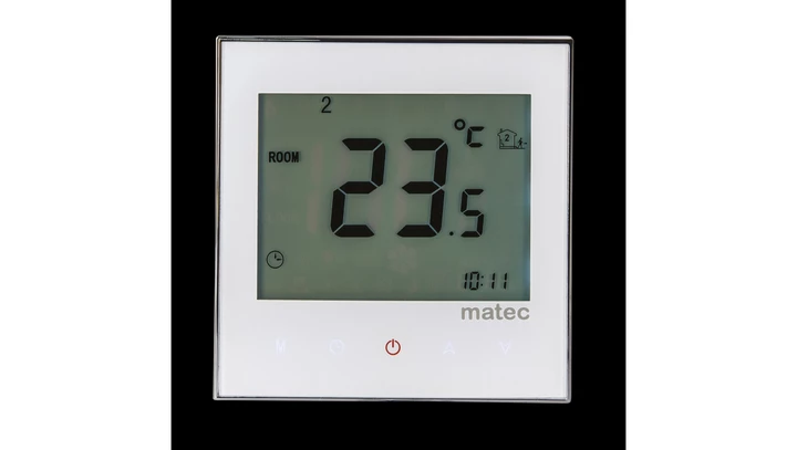 Regulator temperatury podtynkowy programowalny z ekranem dotykowym 5-45stopni IP20 biały RTD-02 MTC10000289