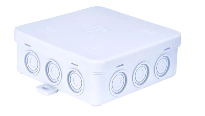 Puszka n/t hermetyczna z dławicą zintegrowaną 100x100x39mm IP54 biała N7 83007006