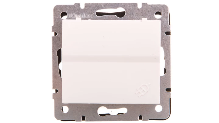 LOGI Gniazdo hermetyczne z klapką 2P+Z IP44 Schuko śrubowe 16A 250V Biały 25086