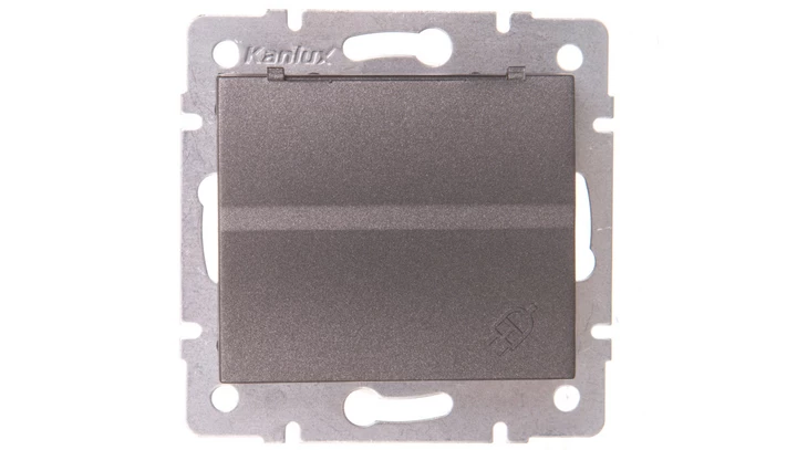 LOGI Gniazdo hermetyczne z klapką 2P+Z IP44 Schuko śrubowe 16A 250V Grafit 25264