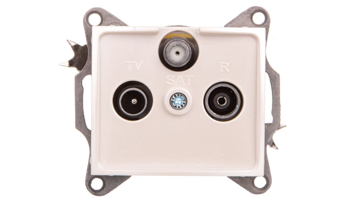 DOMO Gniazdo RTV/SAT przelotowe perłowe białe 011340030 24983