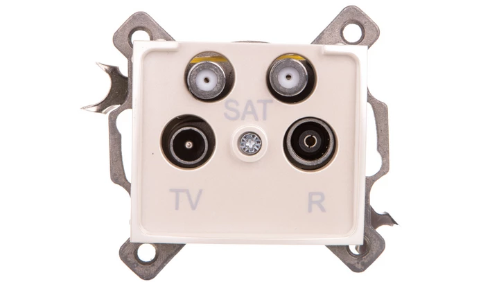 DOMO Gniazdo TV2xSAT końcowe perłowe białe 011590030 24986