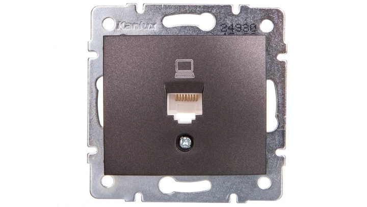 DOMO Gniazdo komputerowe pojedyncze RJ45Cat 5e Jack grafit 011390041 24930
