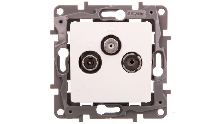 NILOE Gniazdo antenowe RTV-SAT przelotowe 14 dB białe 764564