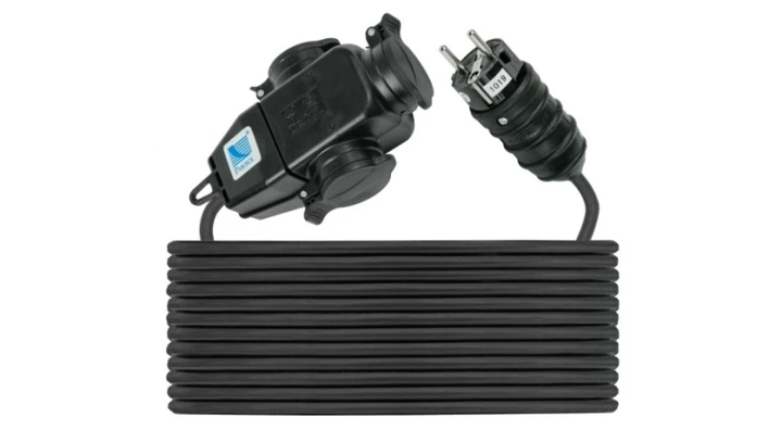 Przedłużacz z rozgałęźnikiem 3-gniazda z/u 16A 250V /H05RR-F 3x1,5 10m/ IP44 D.3174-10