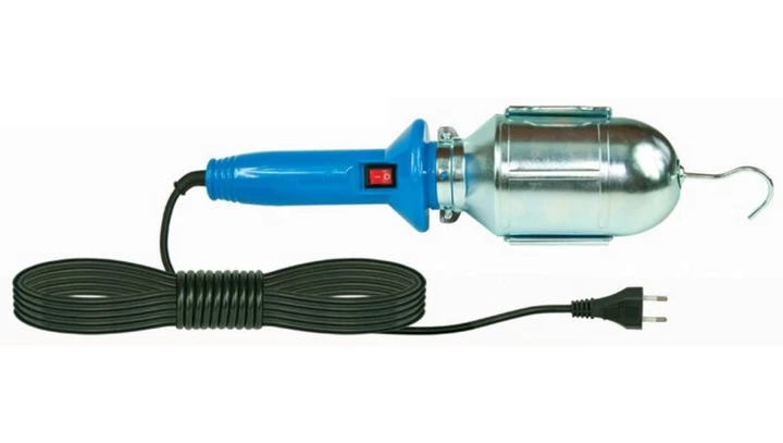 Oprawa warsztatowa 60W E27 niebieska /H05RN-F 2x0,75 10m/ IP20 D.3032G