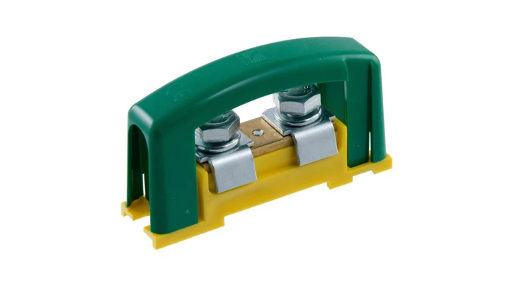 Zacisk ochronny 2x35mm2 żółto-zielony bez pokrywy na szynę TH35 E.4121P-BP